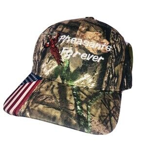 Pheasants Forever - Mossy Oak Adjustable Strap Back USA Hunting Cap -New w/ Tag